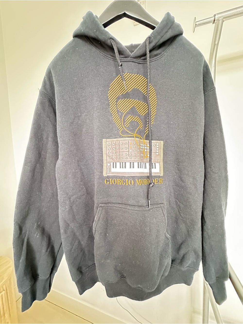 Gildan Black Pullover Hoodie with Gold Graphic